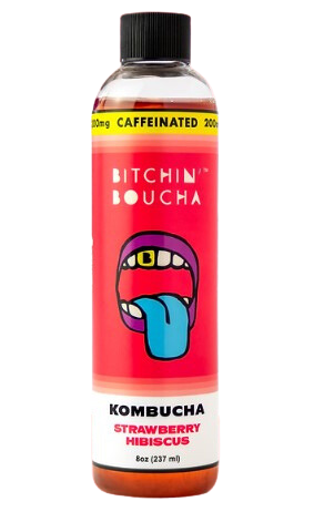 Bitchin Boucha Caffeinated Kombucha - Strawberry Hibiscus