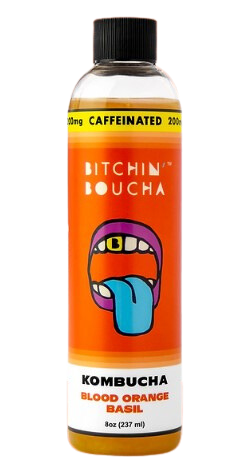 Bitchin Boucha Caffeinated Kombucha - Blood Orange Basil