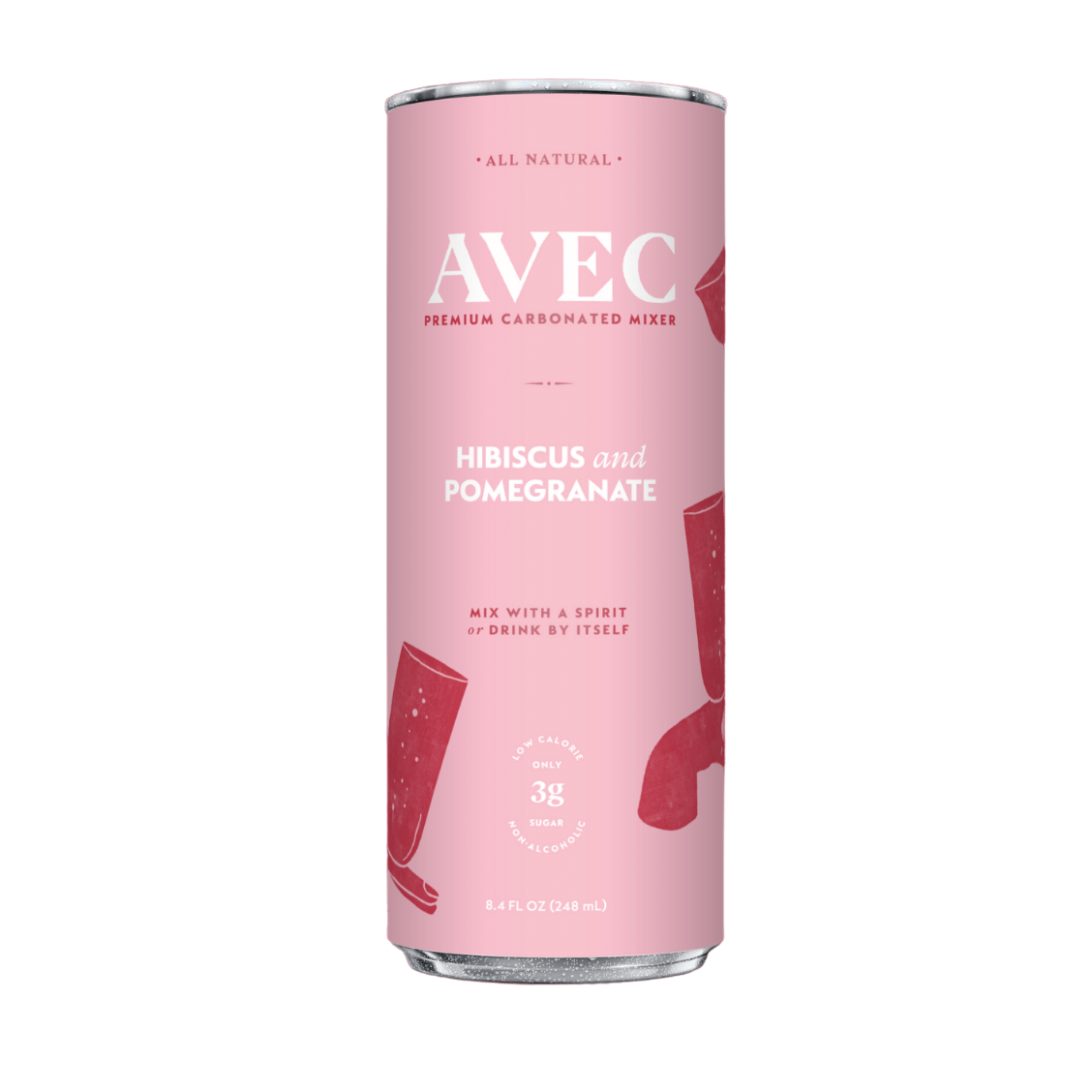 AVEC Hibiscus & Pomegranate — Carbonated Cocktail Mixer